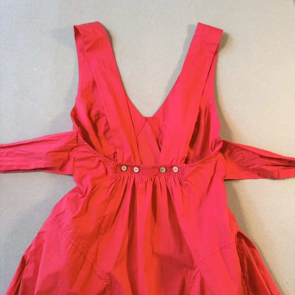 NWT FREE PEOPLE Eye Catching Mini Dress RED Back Bow XS